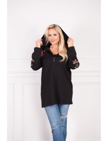 VYŠÍVANÁ BAVLNENÁ MIKINA PRE MOLETKY  - 4XL - WOMANARY