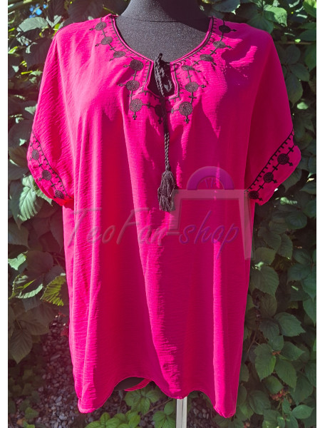 WOMANARY LETNÁ BLÚZKA - ZORZETA - PINK - veľkosť 2XL WOMANARY LETNÁ BLÚZKA - ZORZETA - PINK - veľkosť 2XL