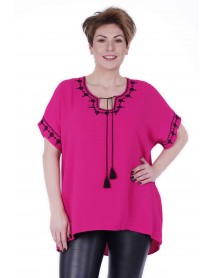 WOMANARY LETNÁ BLÚZKA - ZORZETA - PINK -  veľkosť  2XL