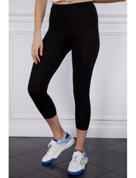 ČIERNE ELASTICKÉ LEGÍNY HIS COLLECTIONS  PRE MOLETKY s vysokým pásom - XL/4XL