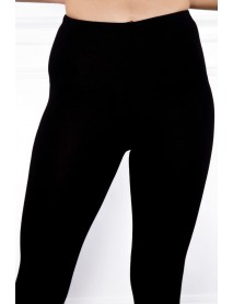 ČIERNE ELASTICKÉ LEGÍNY HIS COLLECTIONS  PRE MOLETKY s vysokým pásom - XL/4XL