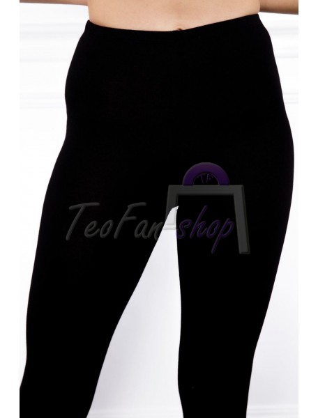 ČIERNE ELASTICKÉ LEGÍNY HIS COLLECTIONS  PRE MOLETKY s vysokým pásom - XL/4XL