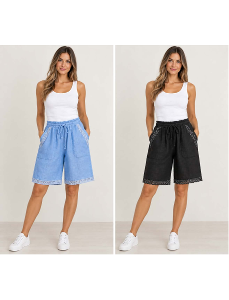 OVERSIZE  - menšie UNI TENKÉ LETNÉ NOHAVICE MADE in ITALY - modré / čierne