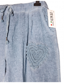LETNÉ TENKÉ NOHAVICE OVERSIZE  s vreckami -  ITALY 