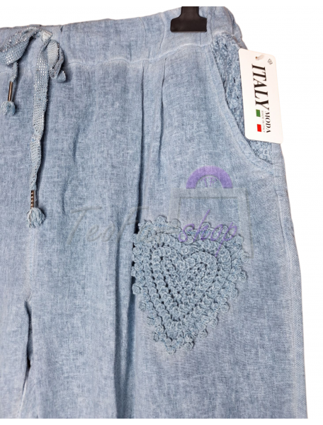 LETNÉ TENKÉ NOHAVICE OVERSIZE  s vreckami -  ITALY 