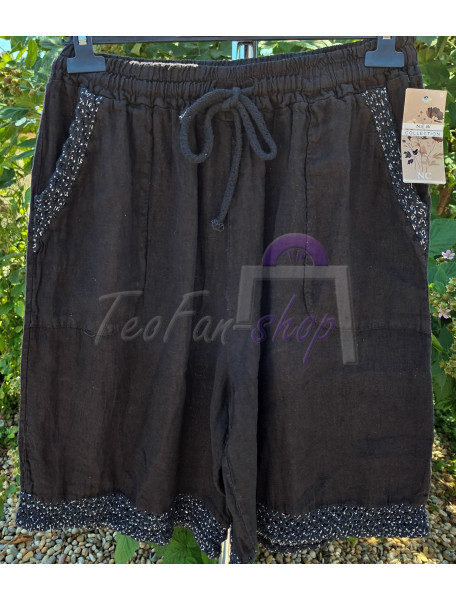 OVERSIZE  - menšie UNI TENKÉ LETNÉ NOHAVICE MADE in ITALY - modré / čierne