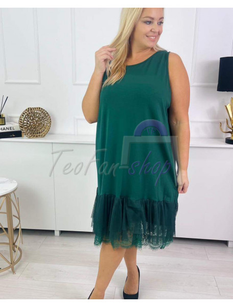 VEĽKÉ ZELENÉ BAVLNENÉ ŠATY PRE MOLETKY -  OVERSIZE - UNICA - ITALY