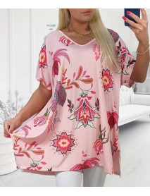 VEĽKÁ RUŽOVÁ BLÚZKA  OVERSIZE PRE MOLETKY  -  ESMIRA