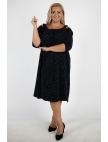 WOMANARY ELEGANTNÉ  TRBLIETAVÉ KOKTEJLOVÉ ŠATY OVERSIZE  UNI PRE MOLETKY - čierne a tmavozelené