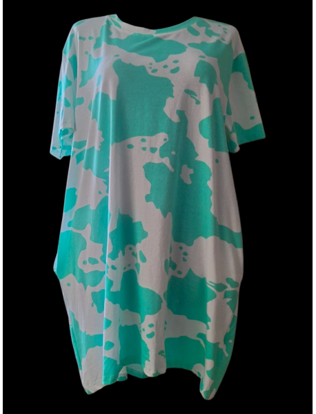  LETNÉ bavlnené ŠATY   s vreckami -  PRE MOLETKY OVERSIZE   FASHION STELLA  - tyrkysová