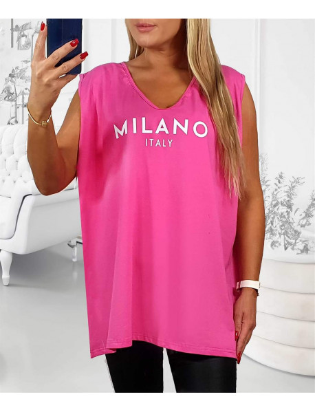 BETTY FASHION PINK OVERSIZE BLÚZKA - bez rukáv - MILANO