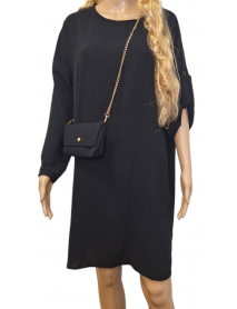 Č̣IERNE JEDNODUCHÉ TENKÉ LETNÉ Ṣ̌ATY OVERSIZE + mini kabelka