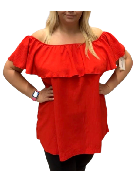VEĽKÁ OVERSIZE BLÚZKA PRE MOLETKY - červená - ITALY