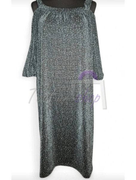TRBLIETAVÉ tmavozelené šaty - oversize - PRE MOLETKY - WOMANARY - TURKEY TRBLIETAVÉ tmavozelené šaty - oversize - PRE MOLETKY - WOMANARY - TURKEY