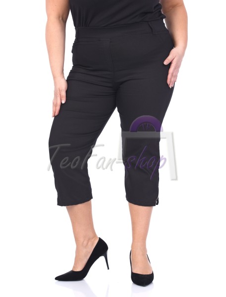 Elegantné bavlnené čierne 3/4 nohavice pre moletky - ZENTEX
