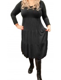 DLHÉ ŠATY OVERSIZE BELLINA - tmavomodré-čierne-béžové