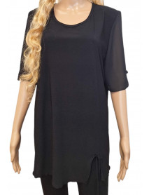 ČIERNA VEĽKÁ ELEGANTNÁ BLÚZKA PRE MOLETKY -  veľkosť  3XL