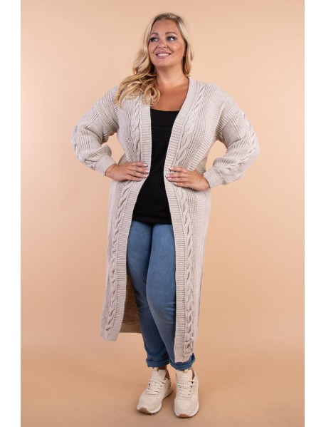 Dlhý kardigánový OVERSIZE sveter PRE MOILETKY -  čierna / tmavozelená / béžová