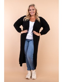 Dlhý kardigánový OVERSIZE sveter PRE MOILETKY -  čierna / tmavozelená / béžová
