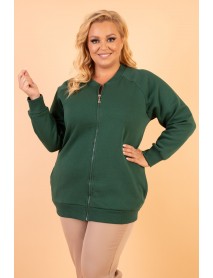 WOMANARY - ZELENÁ ZATEPLENÁ MIKINA PRE MOLETKY -  veľkosť 2XL