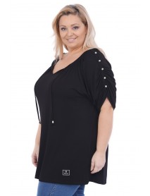 EXTRA VEĽKÁ ČIERNA BLÚZKA PRE MOLETKY - WOMANARY 2XL