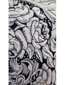 KVETINOVÉ - SUPER ELASTICKÉ TEPLÉ - PULÓVRE s PERLIČKAMI - ČIERNO/BIELE - JULIALILIA - CASHMERE - 3XL