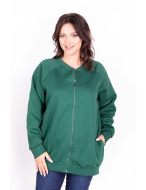 WOMANARY - ZELENÁ ZATEPLENÁ MIKINA PRE MOLETKY - 2XL/3XL