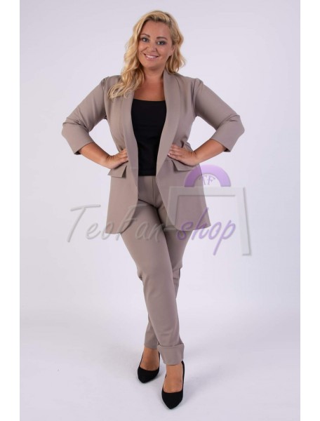 ELEGANTNÝ ČERVENÝ  NOHAVICOVÝ   KOSTÝM - TAYA  OVERSIZE
