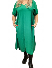 VEĽKÉ DLHÉ  TENKÉ ŠATY OVERSIZE PRE MOLETKY  - ČERVENÁ-ZELENÁ-ČIERNA