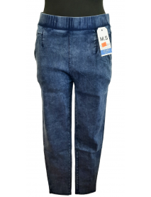 M.SARA JEANS - TMAVOMODRÉ PUSH UP TENKÉ TEPLÉ LEGÍNY - guma  / pás - PRE MOLETKY - 5XL/6XL