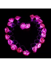 20 LED ružových kvetov / Rozprávkové / svadobné / záhradné párty / dekorácie domov - fialová