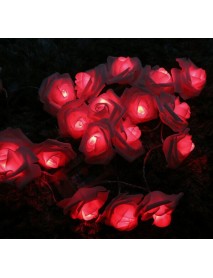 20 LED ružových kvetov / Rozprávkové / svadobné / záhradné párty / dekorácie domov   - červená