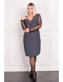 ELASTICKÉ ŠATY S KOVOVÝM ORNAMENTOM PRE MOLETKY - STIEBORNÉ - WOMANARY - 4XL