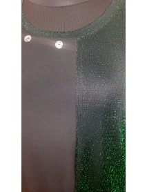 JAKOS -  ELEGANTNÁ BLÚZKA  ČIERNO  - ZELENÁ -  LIGOTAVÁ