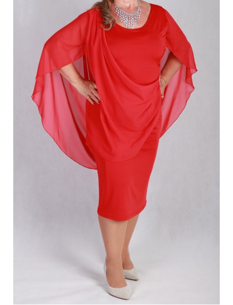 ELEGANTNÉ ČERVENÉ ŠATY AJ PRE MOLETKY - ELIZABETH COLLECTION - sifónové
