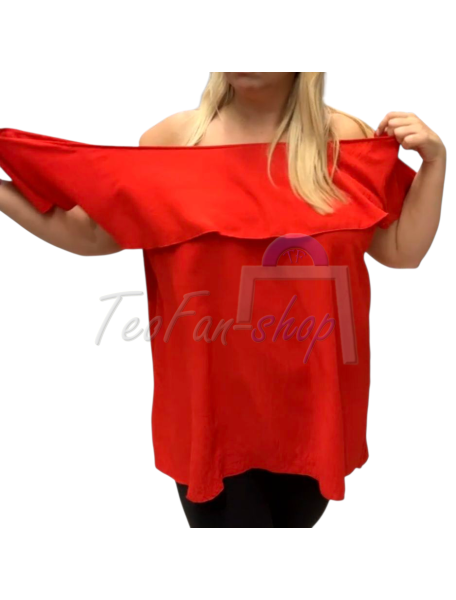 VEĽKÁ OVERSIZE BLÚZKA PRE MOLETKY - červená - ITALY