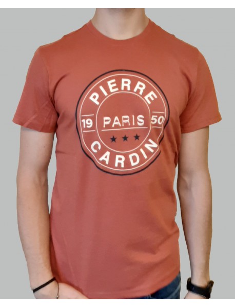 PÁNSKE TRIČKO PIERRE CARDIN - PARIS - FARBA ČERVENÁ - veľkosť S/M - 1950