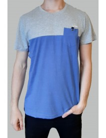 pánske tričko LEE COOPER   - farba sivá / modrá
