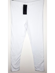 BIELE ELASTICKÉ LEGÍNY PRE MOLETKY - s vysokým pásom - 2XL/3XL